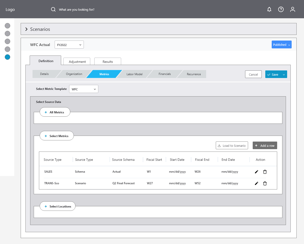 Select metrics