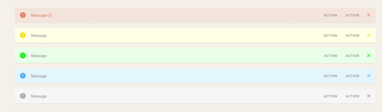 Color-coded persistent alert modal