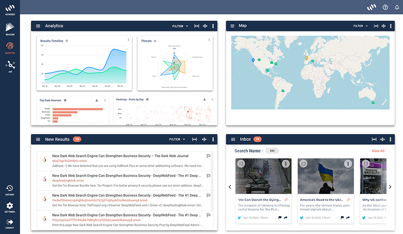 Echosec main dashboard