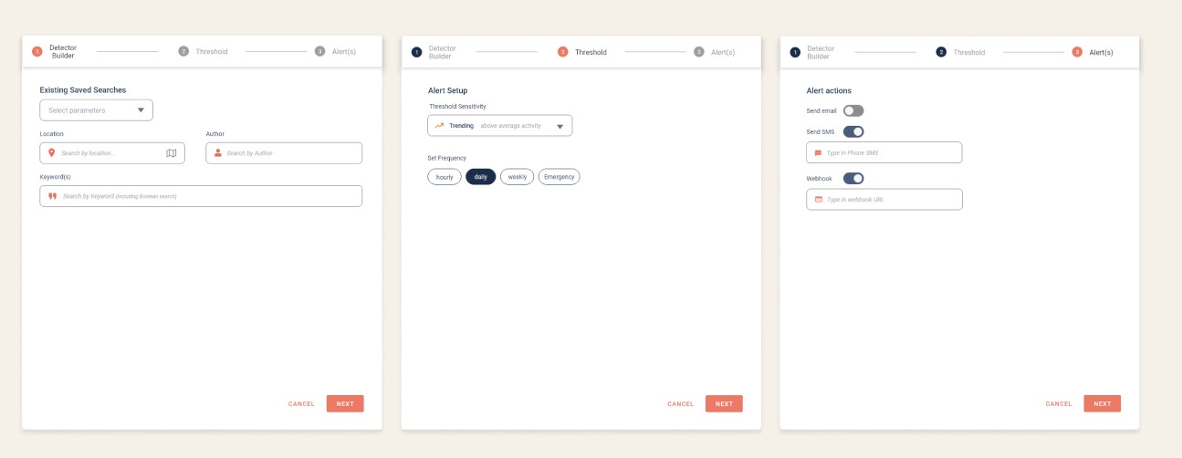 Search and event detector