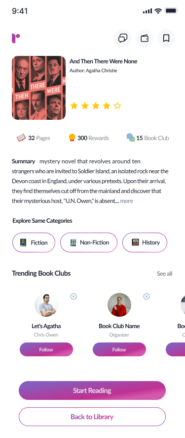 ReadCoin interest and discovery screen